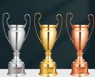 Gold silver copper trophies