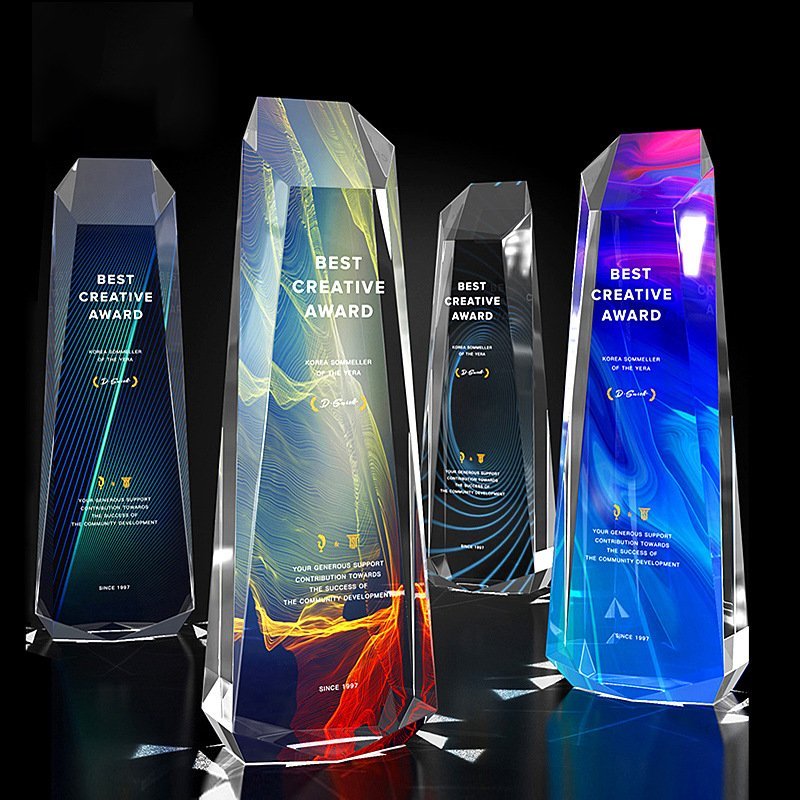 3D Colour UV Printing k9 Crystal Trophy