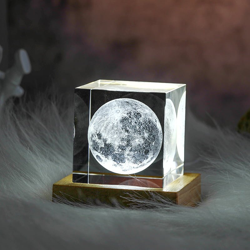 3d photo crystal with led light base​