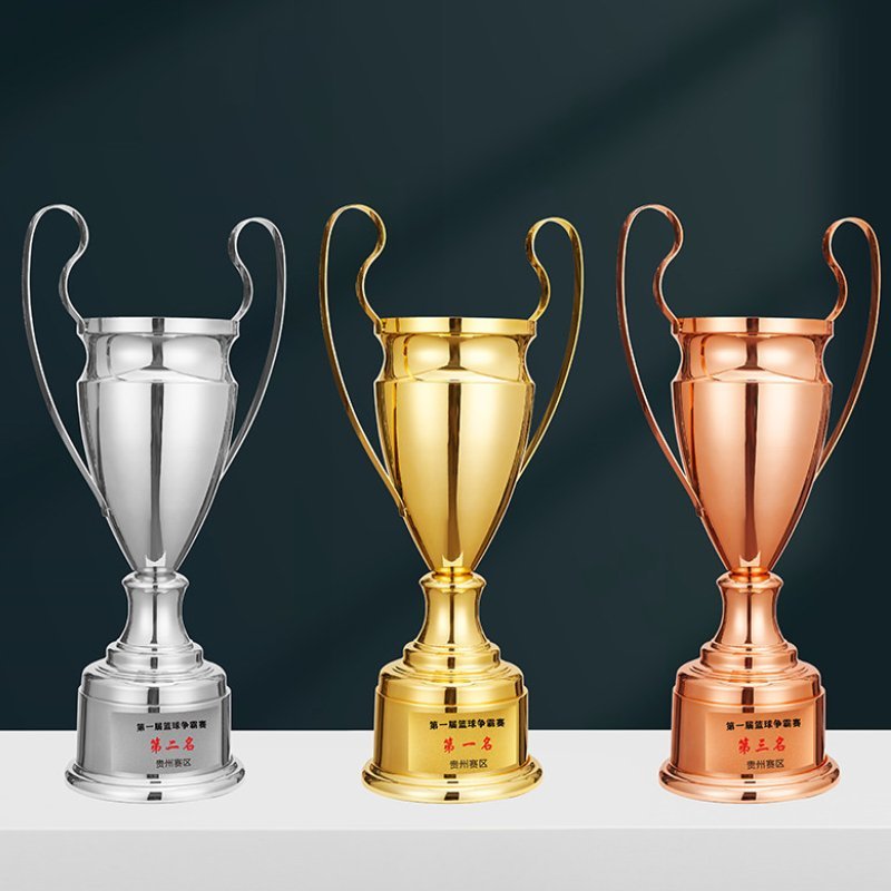 Football Gold, Silver and Bronze Trophies