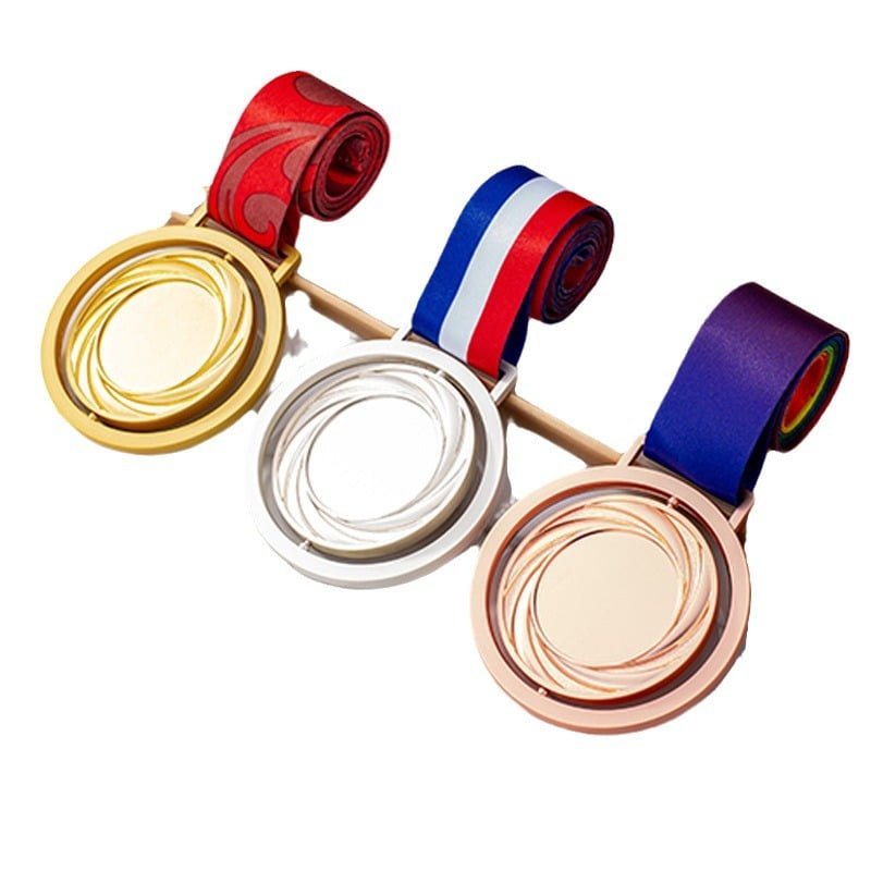 Gold, silver and copper metal medals