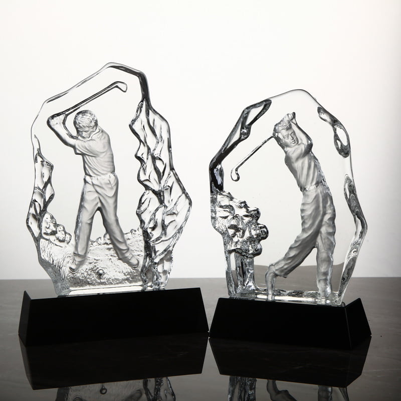 Golf Crystal Inside Sculpture Award