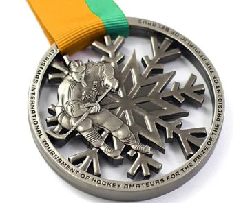 Ice hockey medal custom