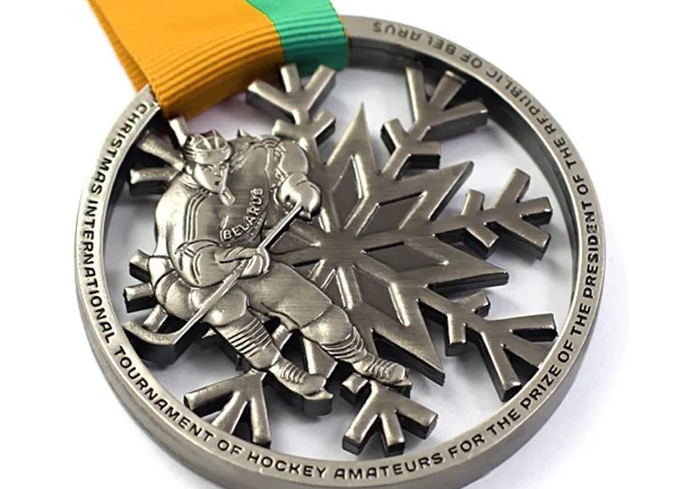Ice hockey medal custom