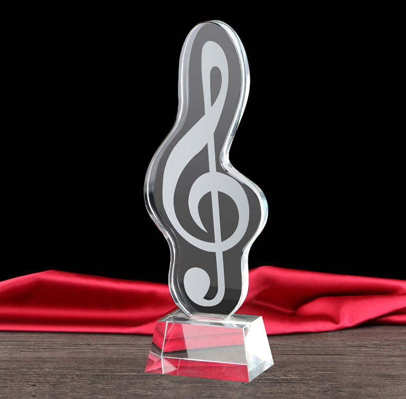 Crystal music trophy