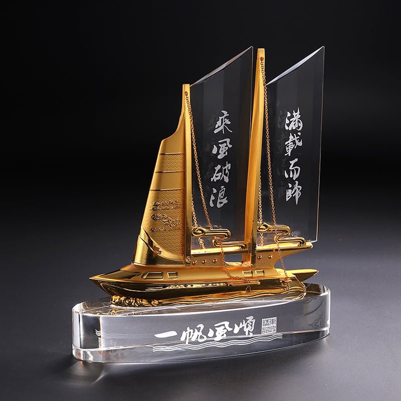 Metal Crystal Sailing Trophy Ornaments