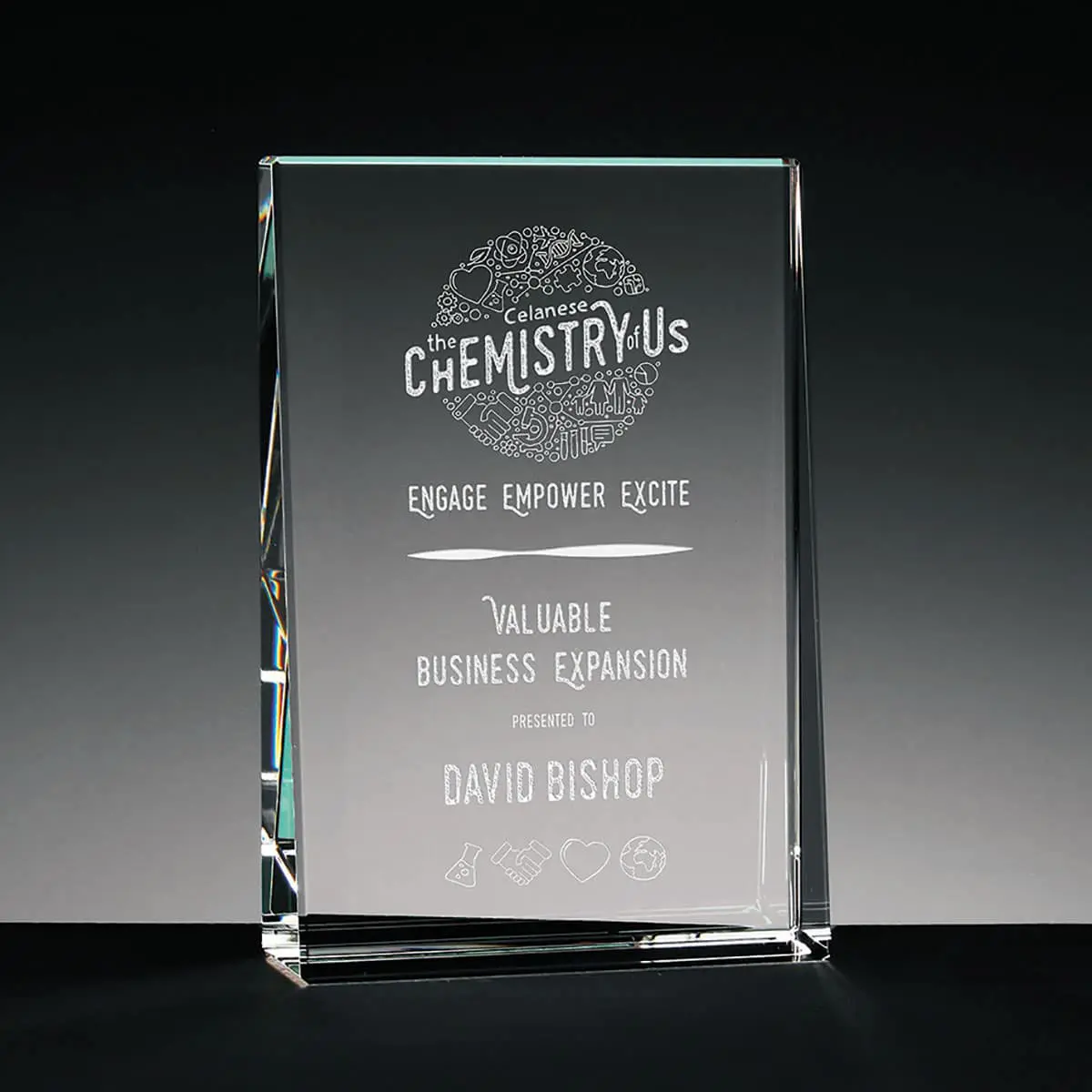 Glass Plaque Personalized Award | 99% Transparency for Recognition